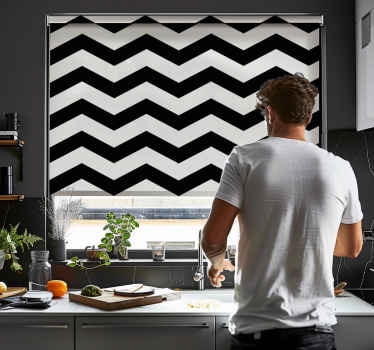 White and Black Chevron Pattern Kitchen Roller Blind - A Modern Twist for Your Kitchen